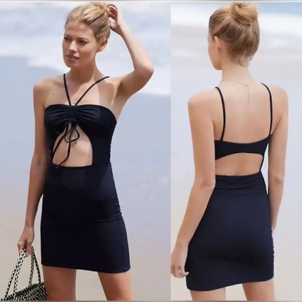 Maaji Black Cut Out Bodycon Mini Dress MEDIUM Kristin Coconutgirl Beach Club